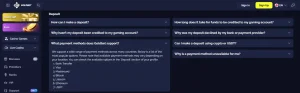 Goldbet payment methods section showing current funding options